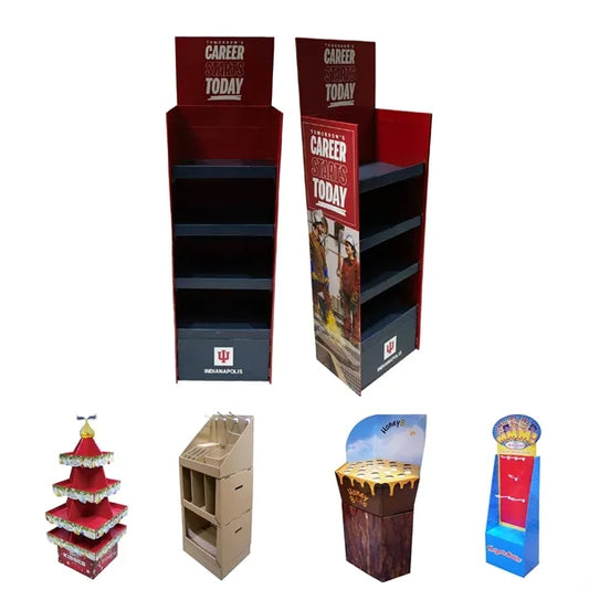 Eco-Friendly Tiered Corrugated Cardboard Floor Display Stand