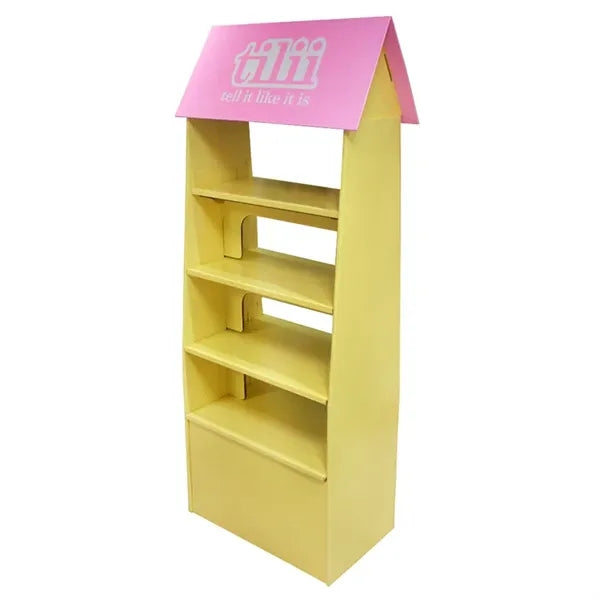 Eco-Friendly Tiered Corrugated Cardboard Floor Display Stand