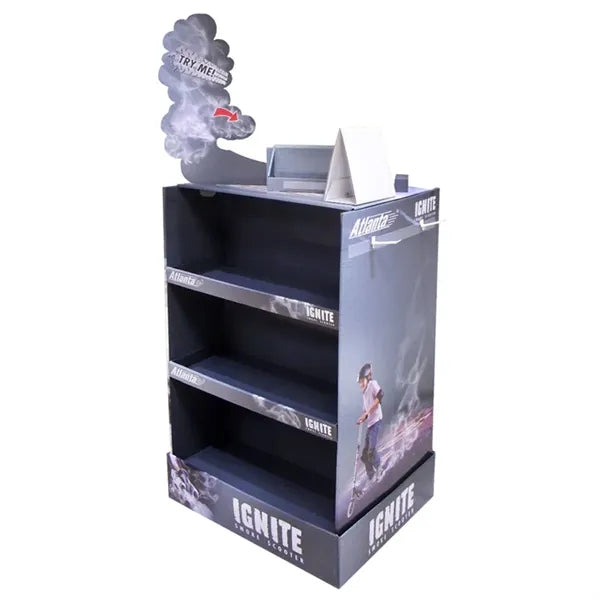 Eco-Friendly Tiered Corrugated Cardboard Floor Display Stand