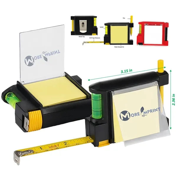 ABS 6ft Steel Tape Measure Level Pen Sticky Notes