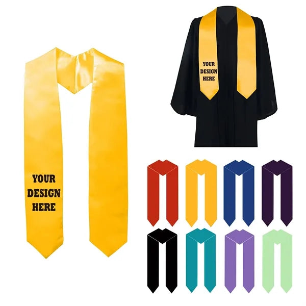 Unisex Adult Plain Graduation Stole Sash 60"