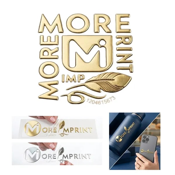 1" x 1" Custom 3D Metallic Nickel Transfer Sticker