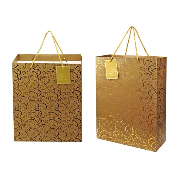 Foil Stamping Matte Laminated Paper Gift Bag With Handle