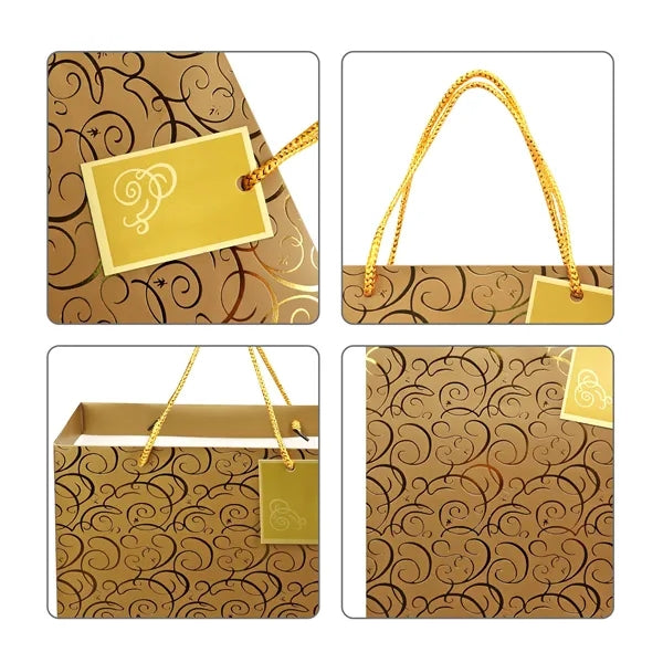 Foil Stamping Matte Laminated Paper Gift Bag With Handle