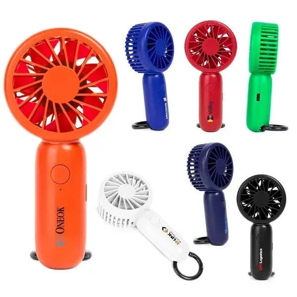 Mini Handheld Fan 3-Speed Plastic 19.5cm Portable Custom