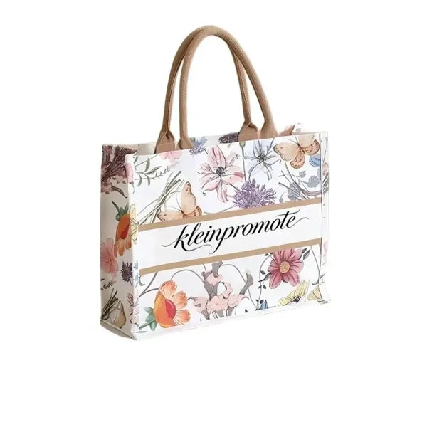 Laminated Tote Bag Polyester Cotton Logo Print