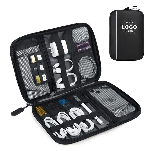 Electronics Organizer Bag Polyester 10.6" Travel Custom