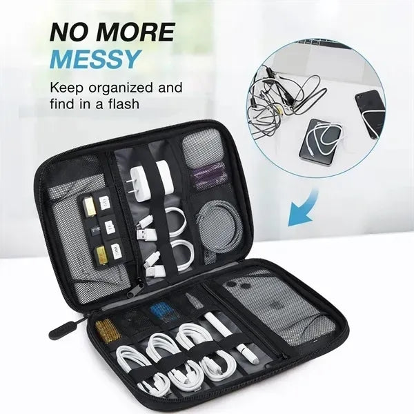 Electronics Organizer Bag Polyester 10.6" Travel Custom