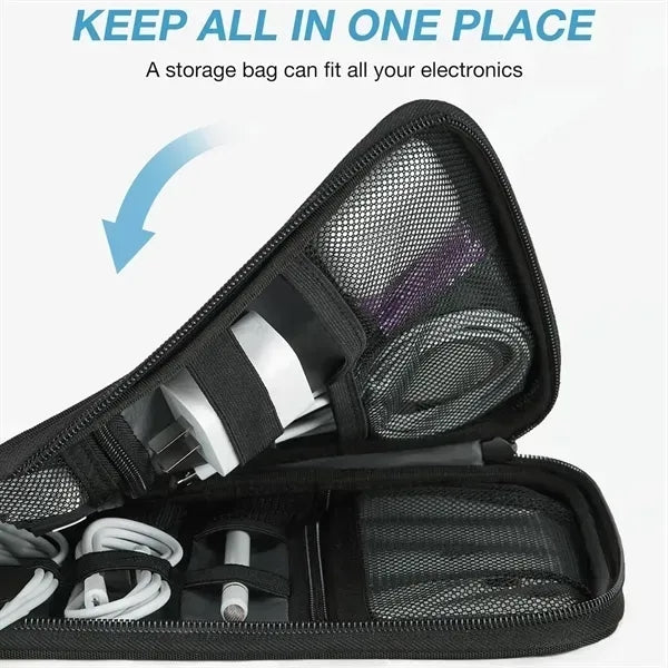 Electronics Organizer Bag Polyester 10.6" Travel Custom