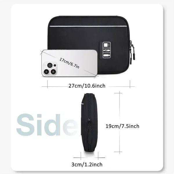 Electronics Organizer Bag Polyester 10.6" Travel Custom