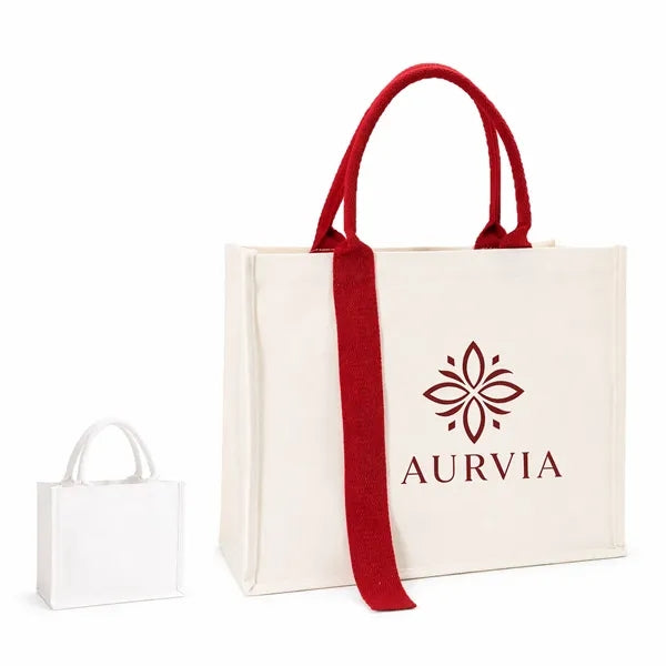 Logo Canvas Handbag - Personalized Jute Tote Bag