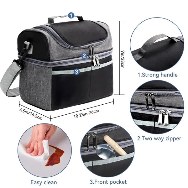 Dual Compartment Lunch Bag Cooler