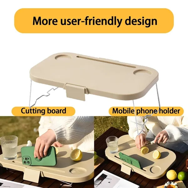 Collapsible Picnic Basket with Handles and Table Lid