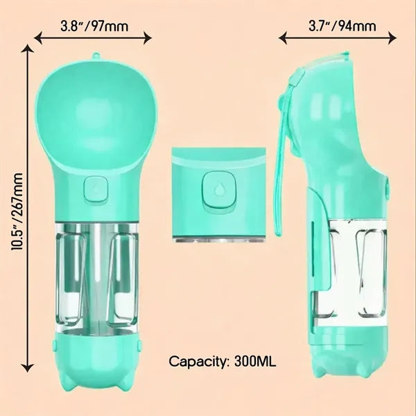 Portable Dog Water Bottle with Food Container