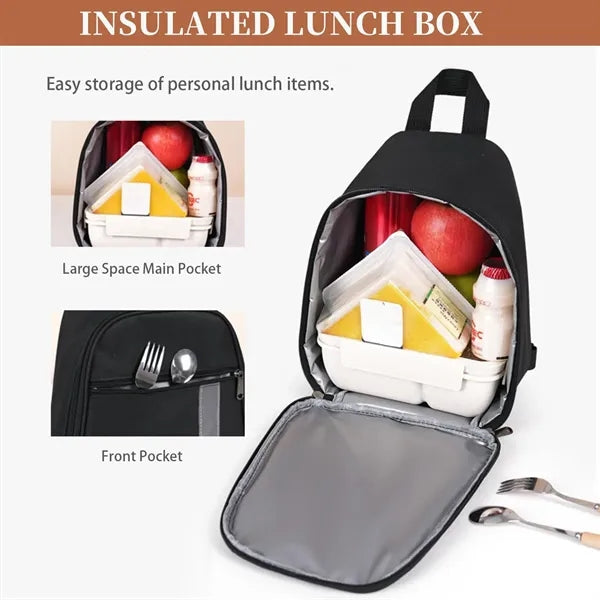 Insulated Crossbody Lunch Bag for Food Storage