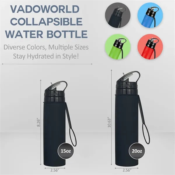 20oz Collapsible Silicone Water Bottle