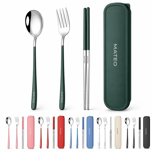 Portable Stainless Steel Cutlery Set with Case