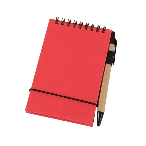 Mini Portable Flip-Top Sticky Note Notebook with Pen