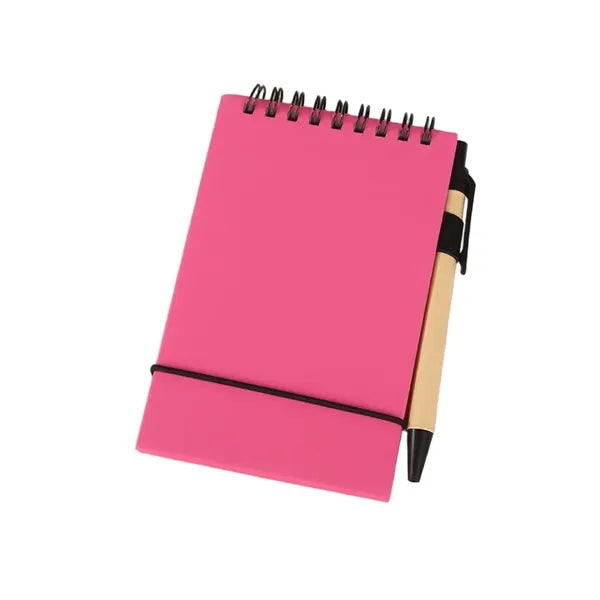 Mini Portable Flip-Top Sticky Note Notebook with Pen