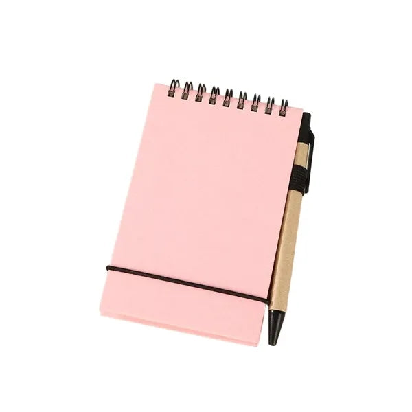 Mini Portable Flip-Top Sticky Note Notebook with Pen