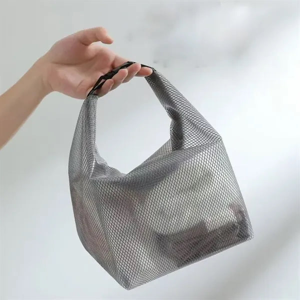 Portable Makeup Pouch Mesh Toiletry Bag