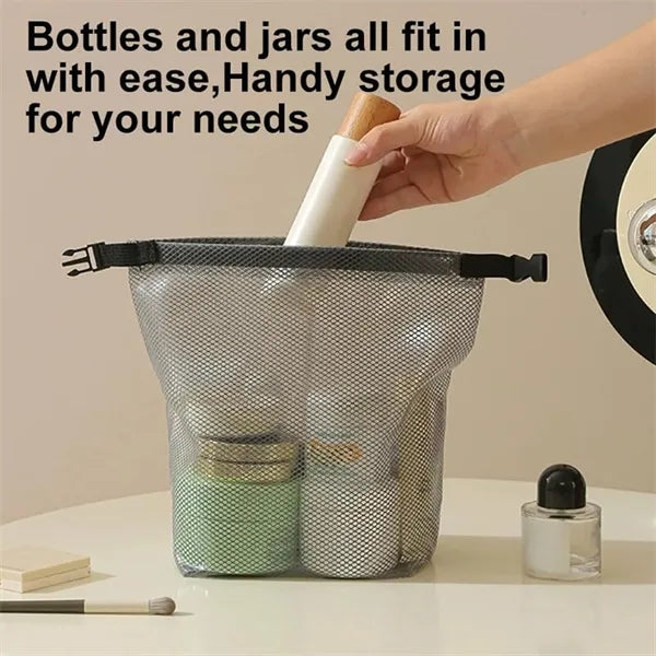 Portable Makeup Pouch Mesh Toiletry Bag