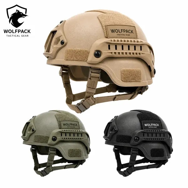 Multi-Function Tactical Style Helmet with Side Rails