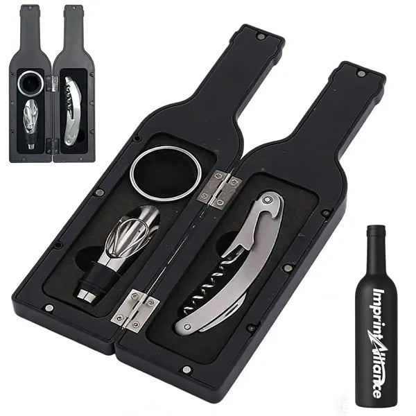 Creative Wine Bottle Shaped 3-Piece Bar Tool Gift Set