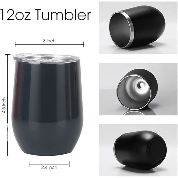 12 oz Stainless Steel Wine Tumbler Bulk with Lid