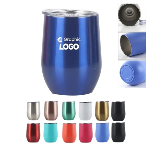 12 oz Stainless Steel Wine Tumbler Bulk with Lid