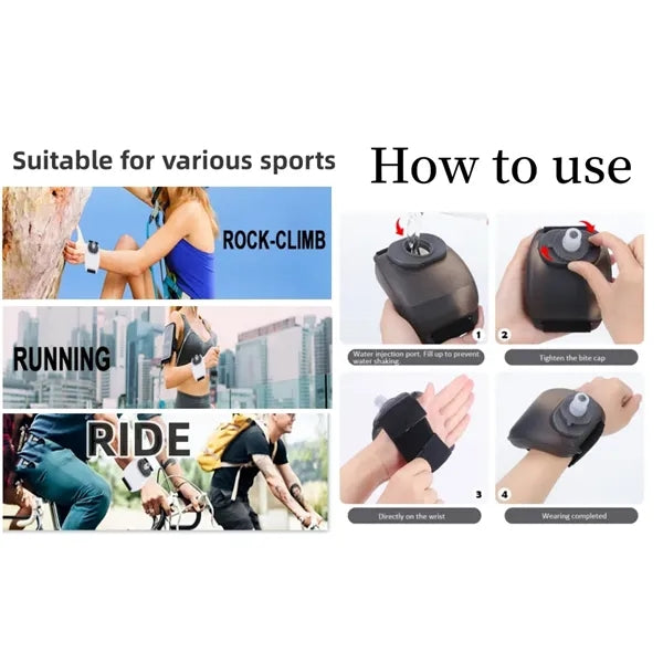 Outdoor Running Portable Silicone Wrist Water Bottle