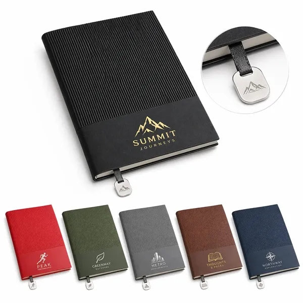 A5 Textured Notebook with Bookmark Charm