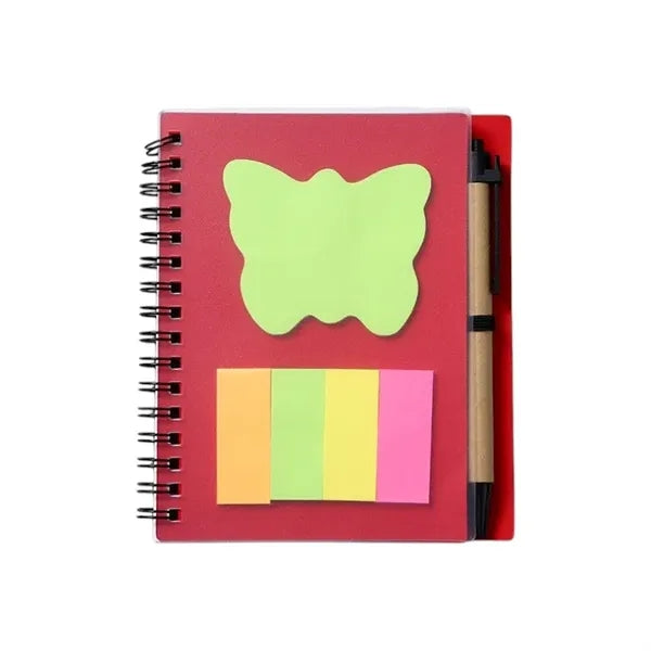 Kraft Paper Notepad With Pen And Sticky Notes