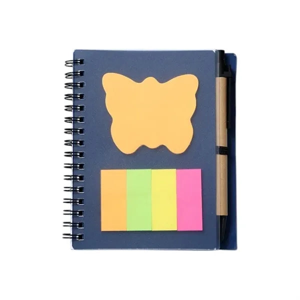 Kraft Paper Notepad With Pen And Sticky Notes