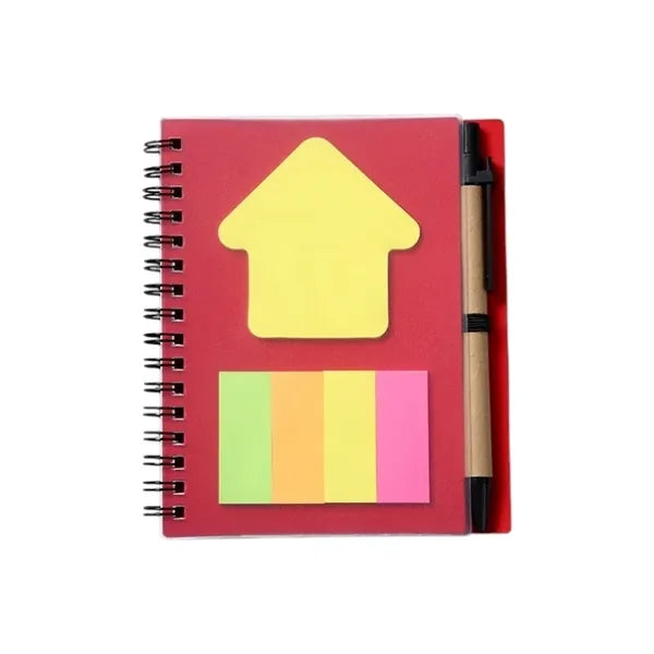 Kraft Paper Notepad With Pen And Sticky Notes