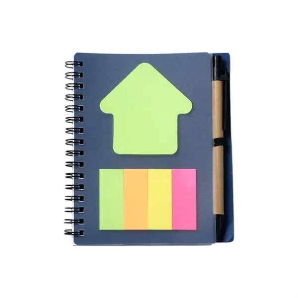 Kraft Paper Notepad With Pen And Sticky Notes