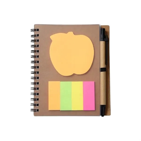 Kraft Paper Notepad With Pen And Sticky Notes