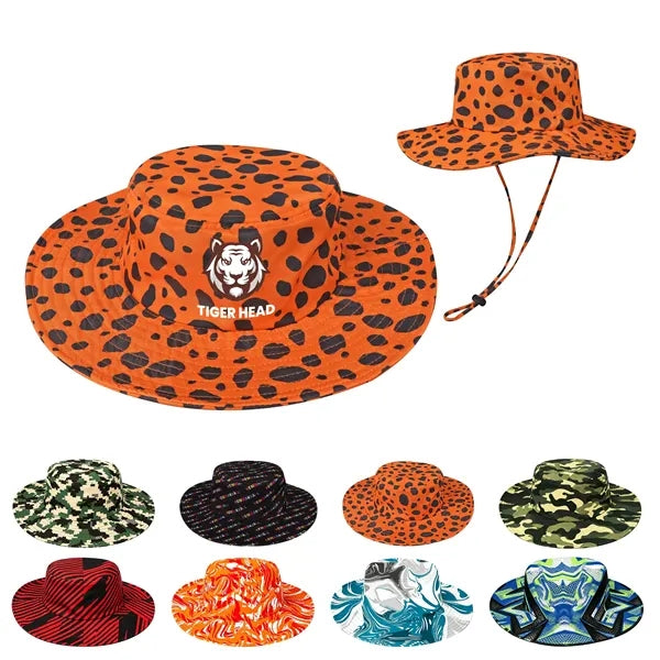 Full Color Wide Brim Summer Bucket Hat