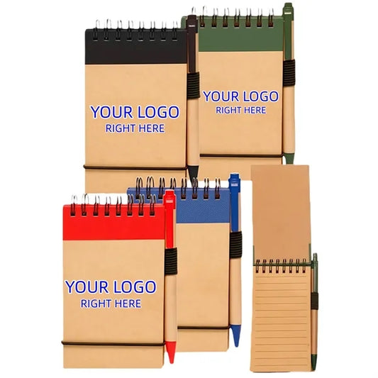 Spiral Steno Notebook with Kraft Cover and Pen