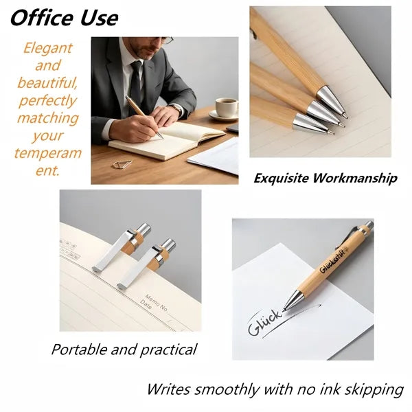 Bamboo Ballpoint Pen Eco Engraved Logo Gift