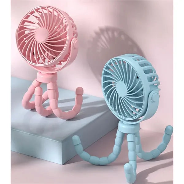 Mini Portable Stroller Octopus Fan, Lighted,Oscillating