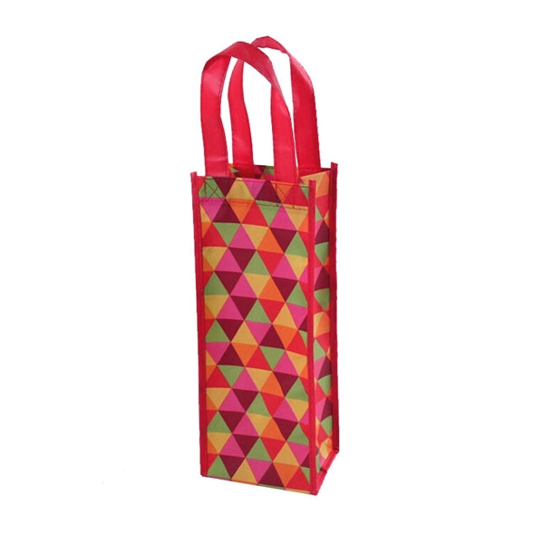 Laminated Single Wine Bottle Non-woven Tote Bag
