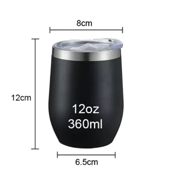 12 oz Stainless Steel Insulated Wine Tumbler with Lid