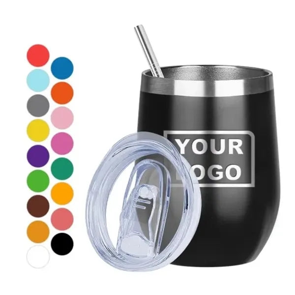 12 oz Stainless Steel Insulated Wine Tumbler with Lid