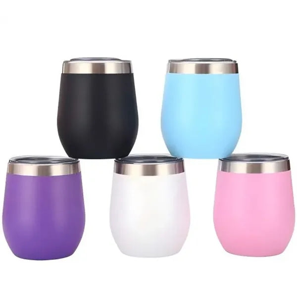12 oz Stainless Steel Insulated Wine Tumbler with Lid