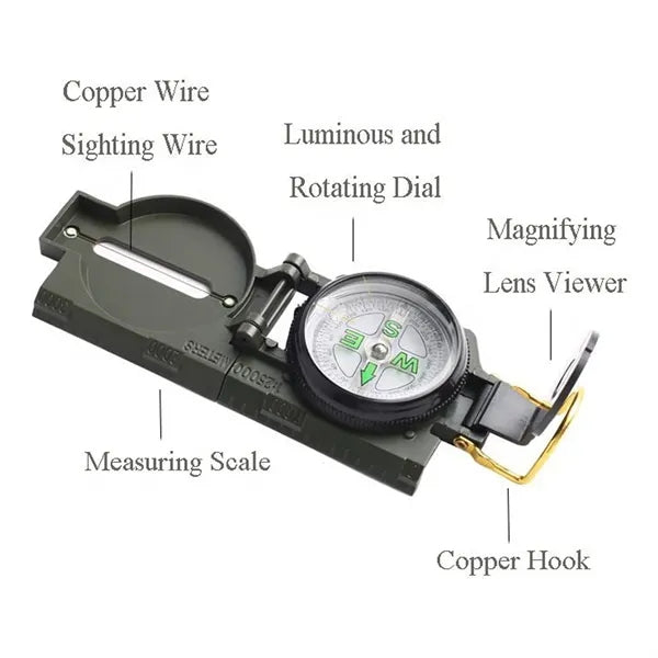 Waterproof Handheld Compass for Outdoor Hiking