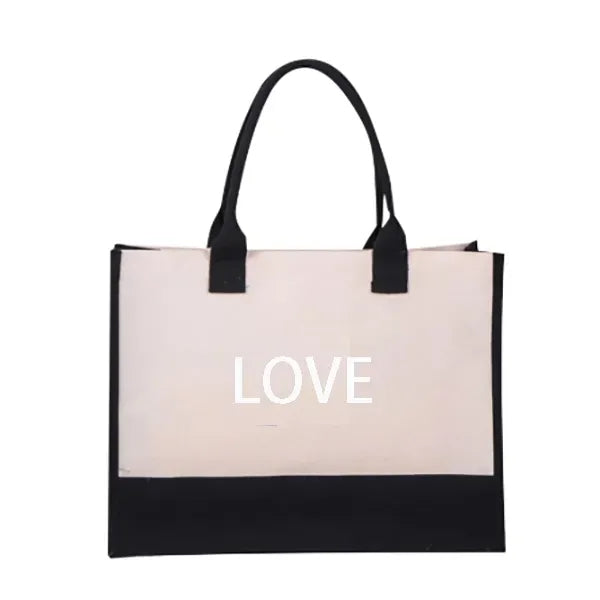 Two Color Canvas Tote Bag 17 x 12 x 8 "