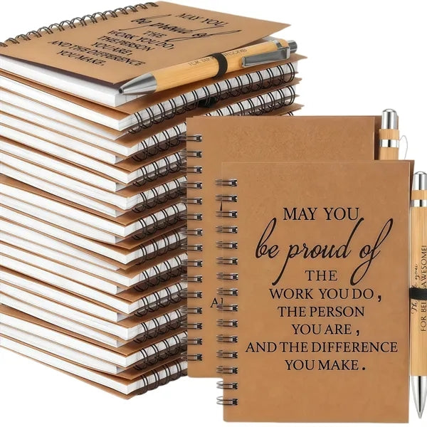 7 " x 5 " Eco Spiral Recycled Notebook with Pen Set