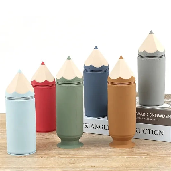 Pen Shape Stand-up Pencil Case Silicone Bag