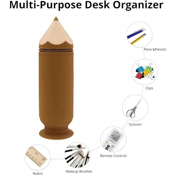 Pen Shape Stand-up Pencil Case Silicone Bag